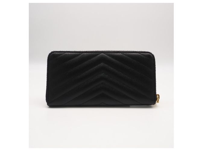 Cartera larga de piel de becerro Saint Laurent Negro - vista 2