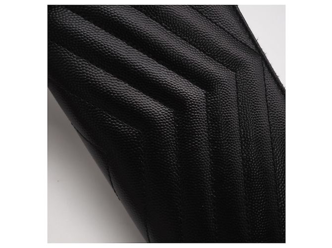 Cartera larga de piel de becerro Saint Laurent Negro - vista 4