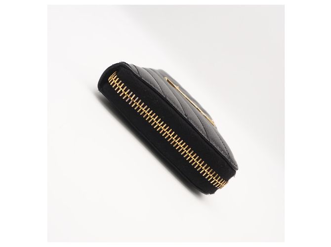 Cartera larga de piel de becerro Saint Laurent Negro - vista 5