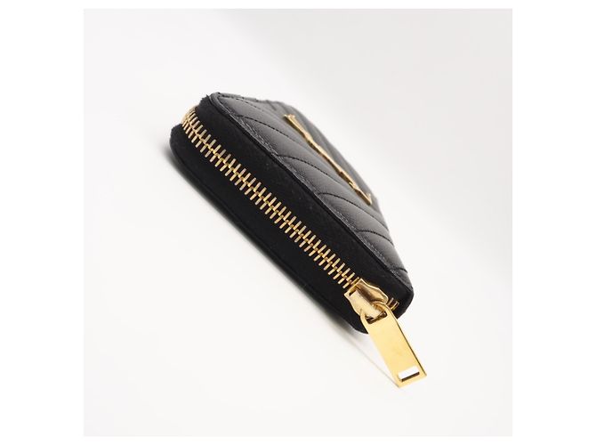 Cartera larga de piel de becerro Saint Laurent Negro - vista 6