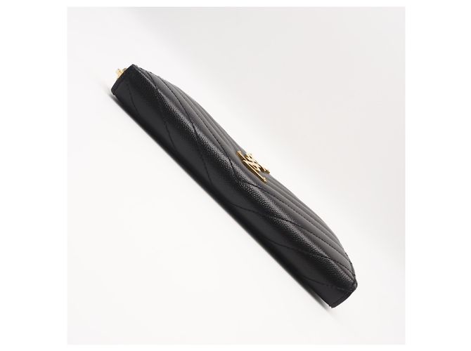 Cartera larga de piel de becerro Saint Laurent Negro - vista 7