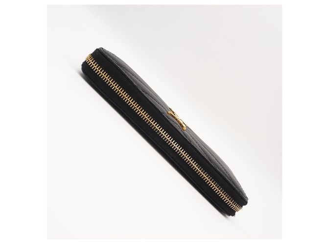Cartera larga de piel de becerro Saint Laurent Negro - vista 8