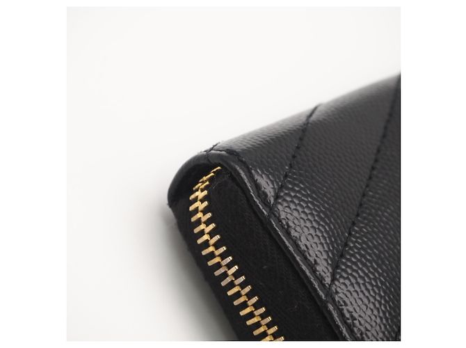 Cartera larga de piel de becerro Saint Laurent Negro - vista 9