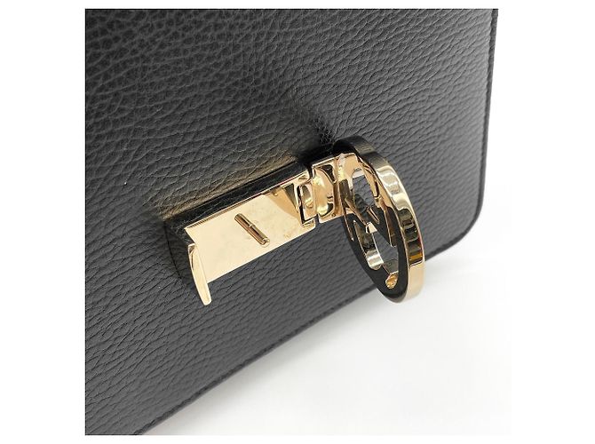 Bolsa de ombro GUCCI com corrente e fivela Interlocking G GG Preto - vista 9