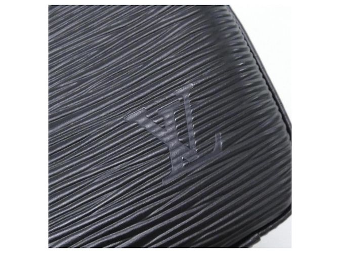 Borsa a mano Louis Vuitton Epi Sablon in pelle nera Nero - vista 6