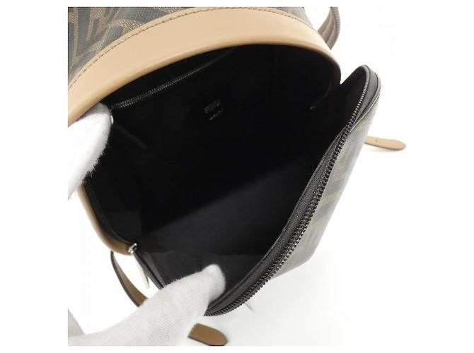 Fendi Chiode Kleiner Rucksack Braun Sand - Ansicht 5