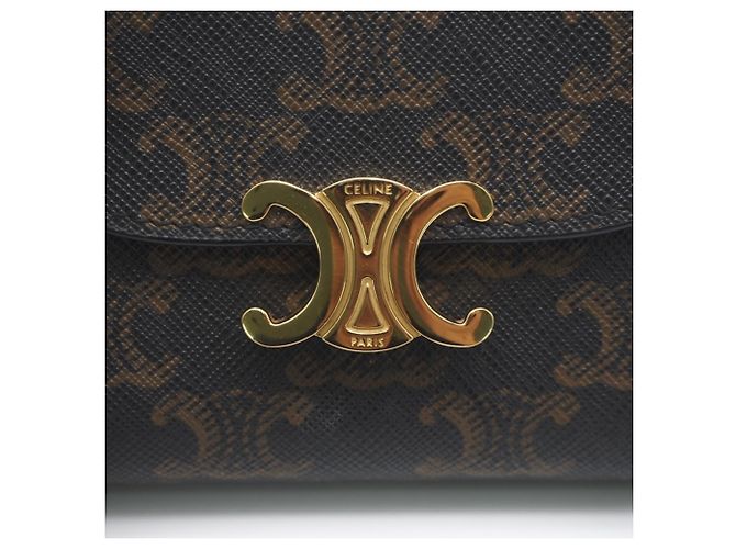 Céline CELINE Triomphe Canvas Kleine Klappbörse Braun - Ansicht 12