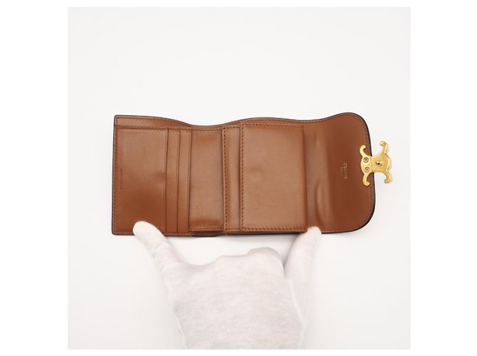 Céline CELINE Triomphe Canvas Kleine Klappbörse Braun - Ansicht 13