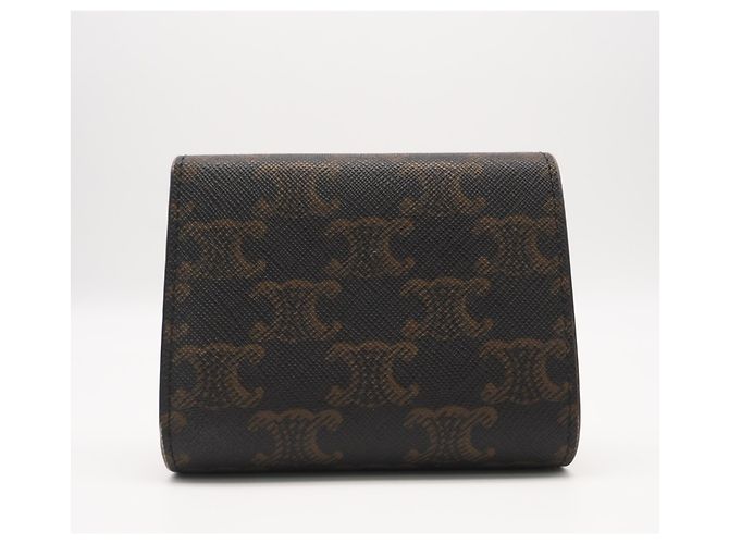 Céline CELINE Triomphe Canvas Kleine Klappbörse Braun - Ansicht 2
