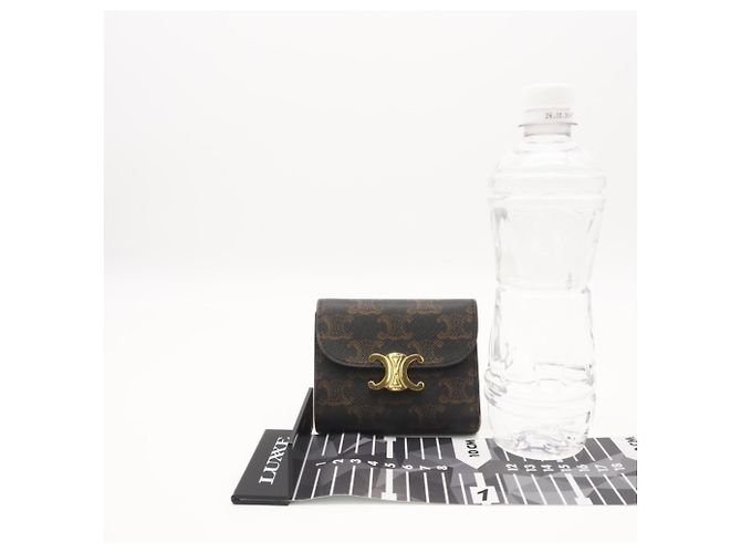 Céline CELINE Triomphe Canvas Kleine Klappbörse Braun - Ansicht 3