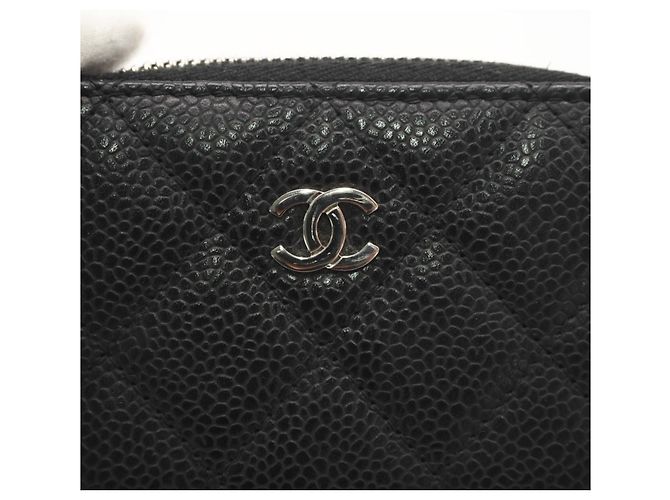 Monedero con cremallera Chanel Caviar Skin Classic Negro - vista 12