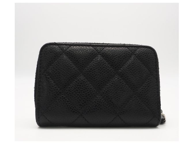 Monedero con cremallera Chanel Caviar Skin Classic Negro - vista 2