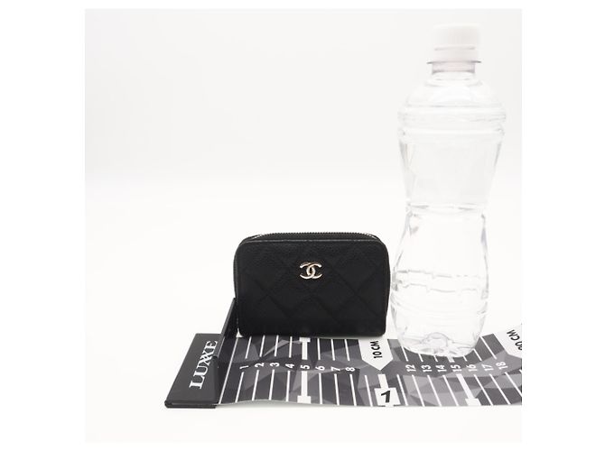Monedero con cremallera Chanel Caviar Skin Classic Negro - vista 3