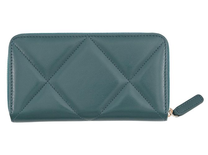 Chanel Long Wallet aus dunkelgrünem Leder - Ansicht 3