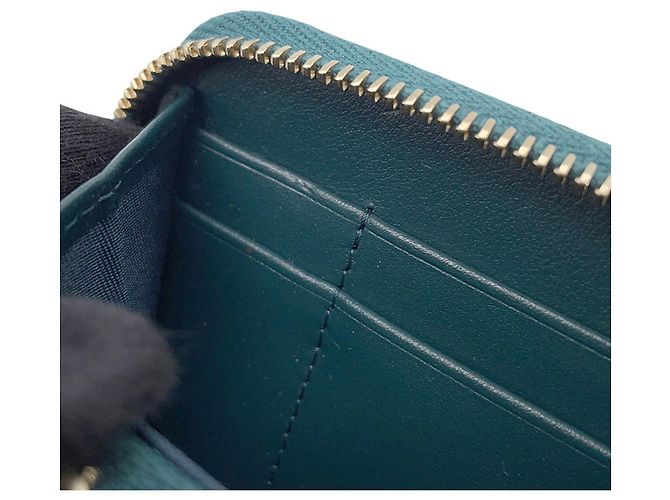 Chanel Long Wallet aus dunkelgrünem Leder - Ansicht 7