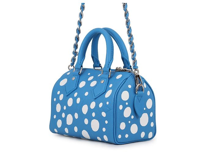 Louis Vuitton Monogram Empreinte LV x YK Speedy Bandoulière 20 Handtasche Weiß Blau - vista 2