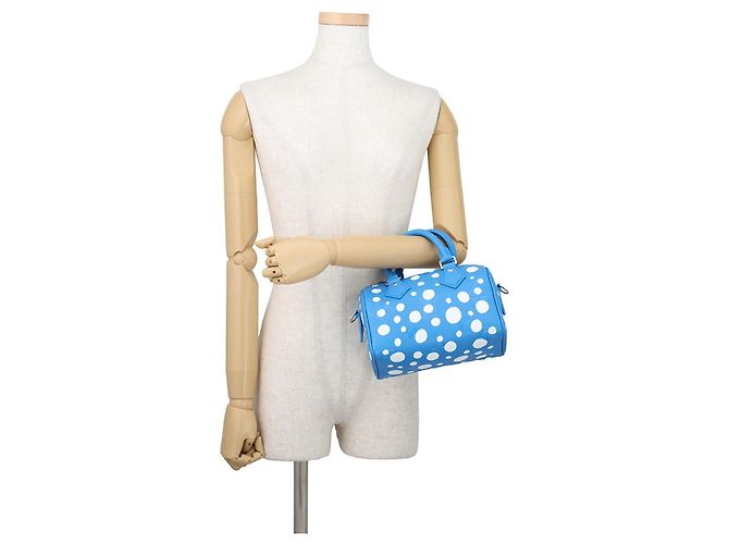 Louis Vuitton Monogram Empreinte LV x YK Speedy Bandoulière 20 Handtasche Weiß Blau - vista 5