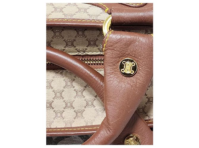 Céline Celine Vintage Boogie Monogramm-Canvas und Leder Tote Bag Braun/Beige - Ansicht 10