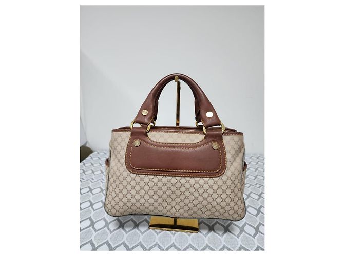 Céline Celine Vintage Boogie Monogramm-Canvas und Leder Tote Bag Braun/Beige - Ansicht 3