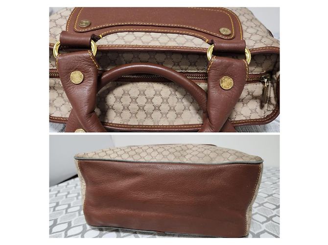 Céline Celine Vintage Boogie Monogramm-Canvas und Leder Tote Bag Braun/Beige - Ansicht 4