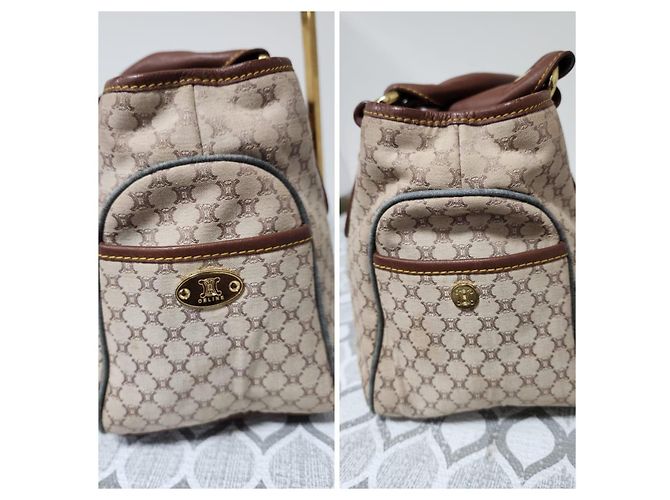 Céline Celine Vintage Boogie Monogramm-Canvas und Leder Tote Bag Braun/Beige - Ansicht 5