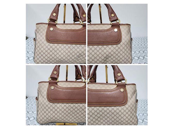 Céline Celine Vintage Boogie Monogramm-Canvas und Leder Tote Bag Braun/Beige - Ansicht 8