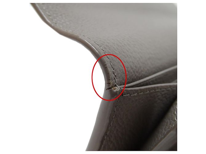 Cartera larga de cuero gris Saint Laurent Castaño - vista 12
