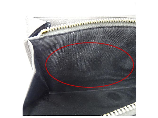 Cartera larga de cuero gris Saint Laurent Castaño - vista 15