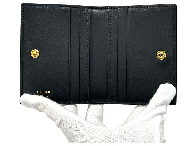 Triomphe Céline Tarjetero bifold negro Celine - vista 4