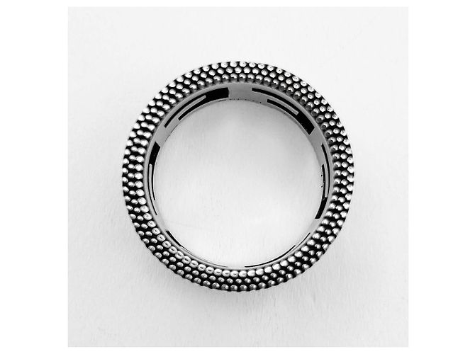 Anello con fascia argentata e G quadrato GUCCI Argento - vista 4