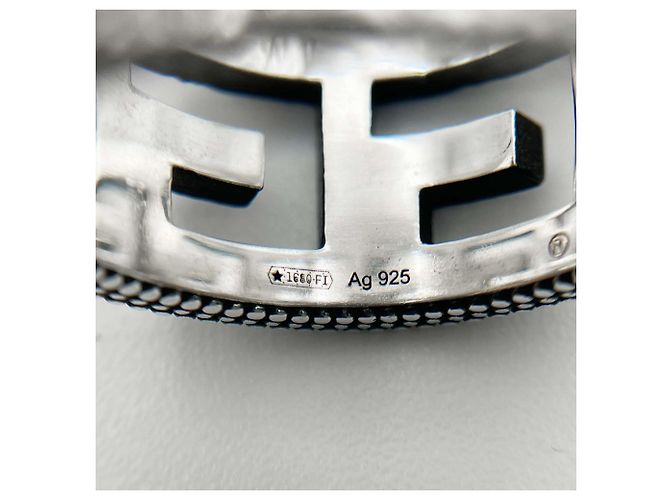 Anello con fascia argentata e G quadrato GUCCI Argento - vista 6