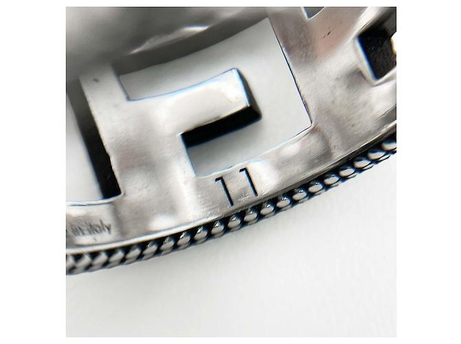 Anello con fascia argentata e G quadrato GUCCI Argento - vista 8