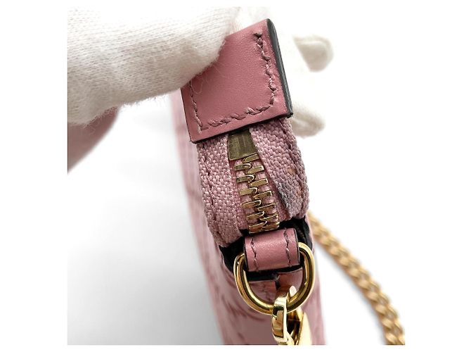 Mini borsa a tracolla con catena Gucci Rosa - vista 14