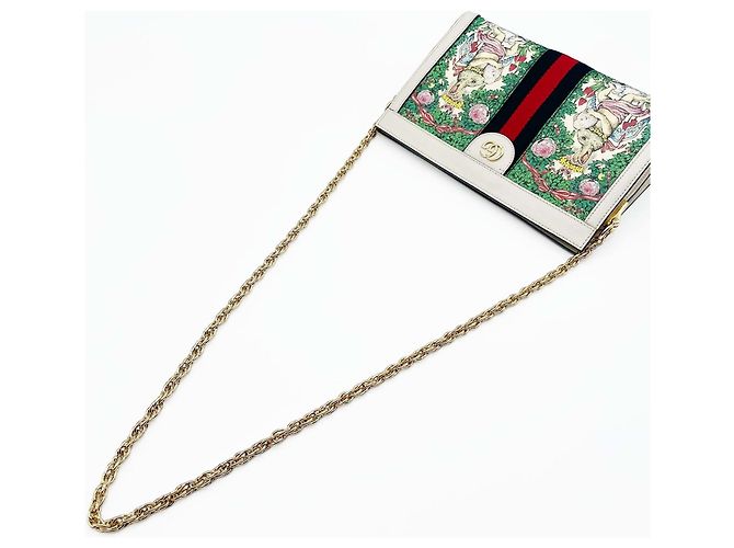 Borsa a tracolla Gucci Ophidia Higuchi Yuko Chain Beige Verde - vista 6