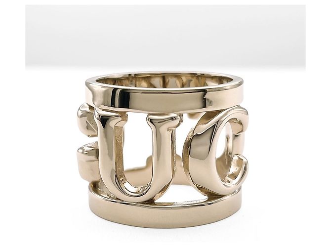 Anel de lenço Gucci Logo em ouro rosa Dourado - vista 2