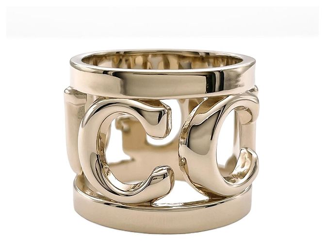 Anel de lenço Gucci Logo em ouro rosa Dourado - vista 3