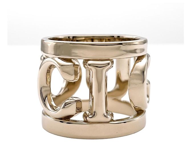 Anel de lenço Gucci Logo em ouro rosa Dourado - vista 4
