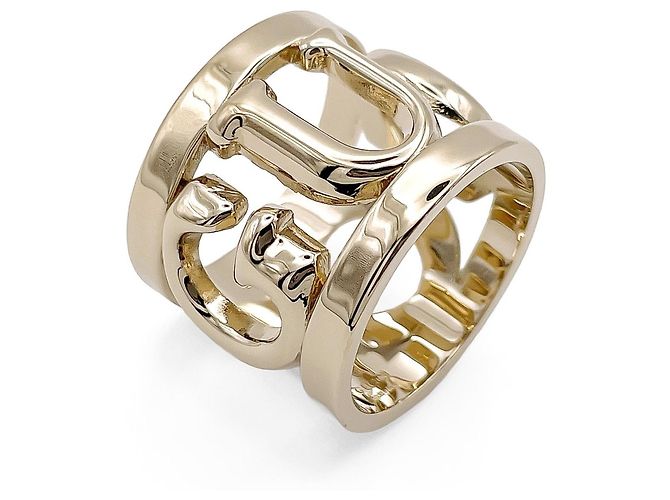 Anel de lenço Gucci Logo em ouro rosa Dourado - vista 7