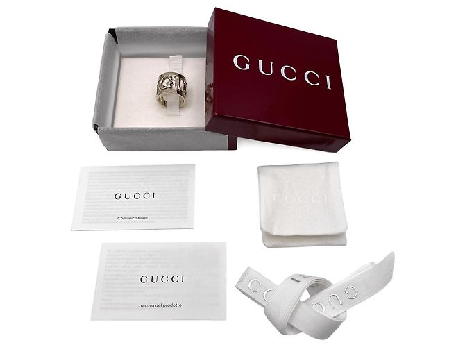 Anel de lenço Gucci Logo em ouro rosa Dourado - vista 8