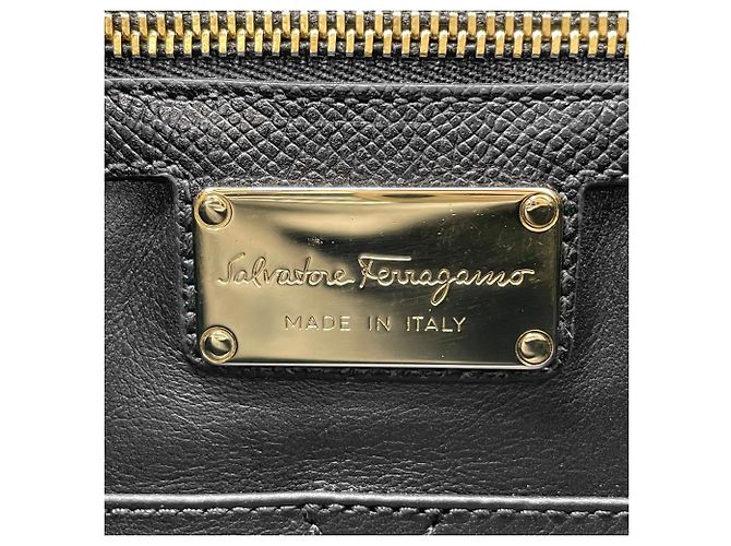 Borsa a tracolla con catena Vara Ribbon Salvatore Ferragamo Nero - vista 10