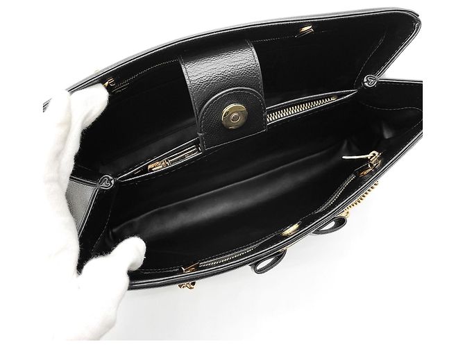 Borsa a tracolla con catena Vara Ribbon Salvatore Ferragamo Nero - vista 7