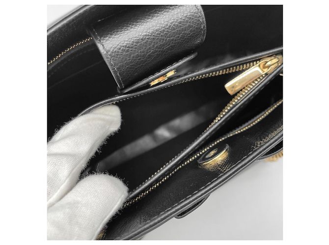 Borsa a tracolla con catena Vara Ribbon Salvatore Ferragamo Nero - vista 9