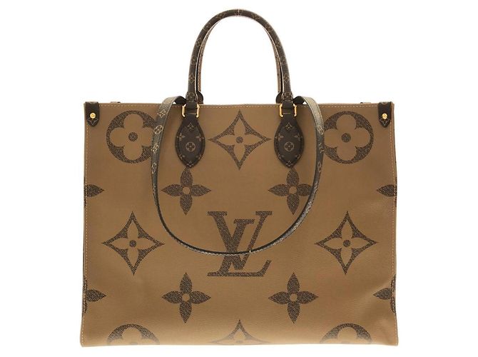 Borsa Louis Vuitton Monogram Giant OnTheGo GM Marrone - vista 2