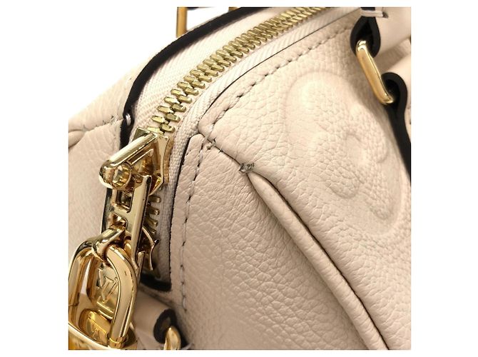 Borsa Boston Louis Vuitton Monogram Empreinte Speedy Bandoulière Beige - vista 3