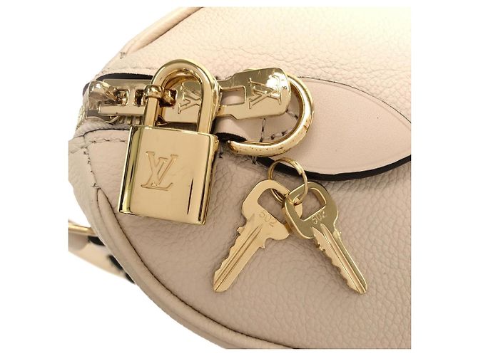 Borsa Boston Louis Vuitton Monogram Empreinte Speedy Bandoulière Beige - vista 5