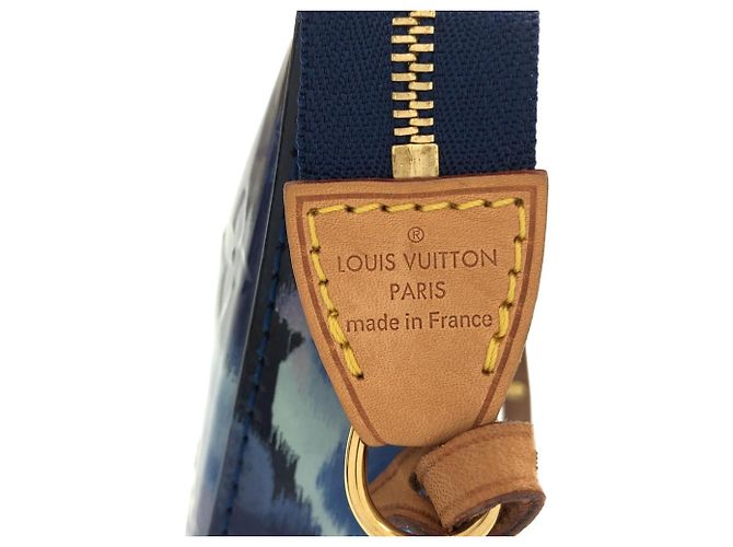 Pochette Accessoires Louis Vuitton Monogram Vernis Flower Ikat Blu - vista 6