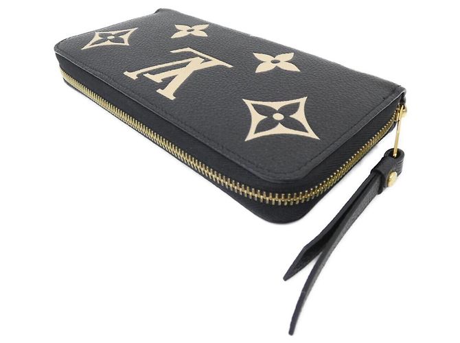 Louis Vuitton Bicolor Monogram Empreinte Zippy Wallet Schwarz Beige - Ansicht 2