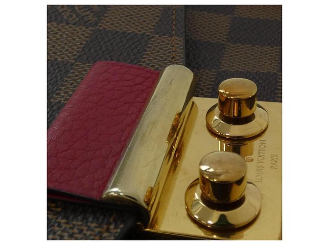 Louis Vuitton Damier Portefeuille Croisette Chain Wallet Marrone - vista 5