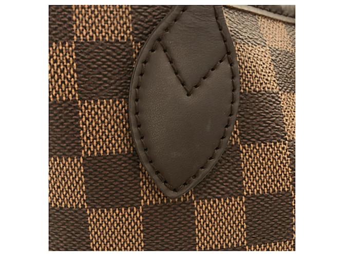 Borsa Louis Vuitton Damier Neverfull PM Marrone - vista 3