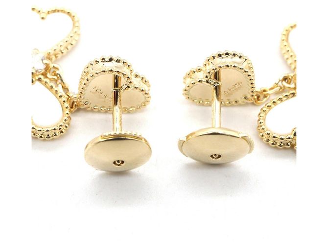 Van Cleef & Arpels Sweet Alhambra Effeage Ohrringe Weiß Golden - Ansicht 2